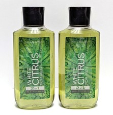 Lot of 2 Bath  Body Works WHITE CITRUS FOR MEN 2 in 1 Hair  Body Wash 10oz NEW