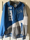 Detroit Lions Football NEW with tags  NFL Brand Blue/Silver Hooded Jacket Medium — photo 1