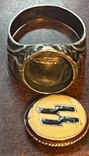 Vintage Rare silver 925 German Ring Post WW2 secret compartment 16 + grams