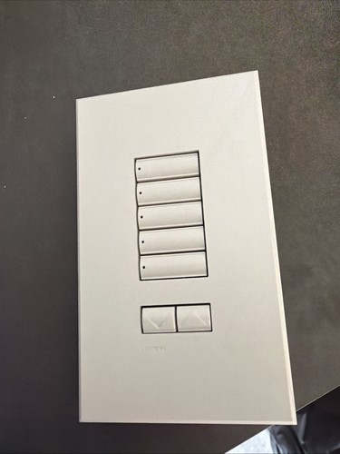 Lutron QSWS2-5BRLI 5-Button App-Controlled Smart Wall Switch White Push Button