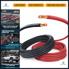 4/0 Gauge 5ft Black & Red Flexible Pure Copper Welding Battery Cable - Heavy Dut