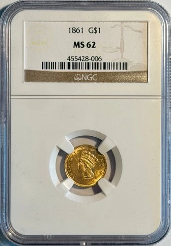 1861 Gold Dollar — photo from the most recent tracked eBay sale