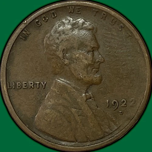 1922-D Lincoln Wheat Cent Very Fine VF Coin #34825