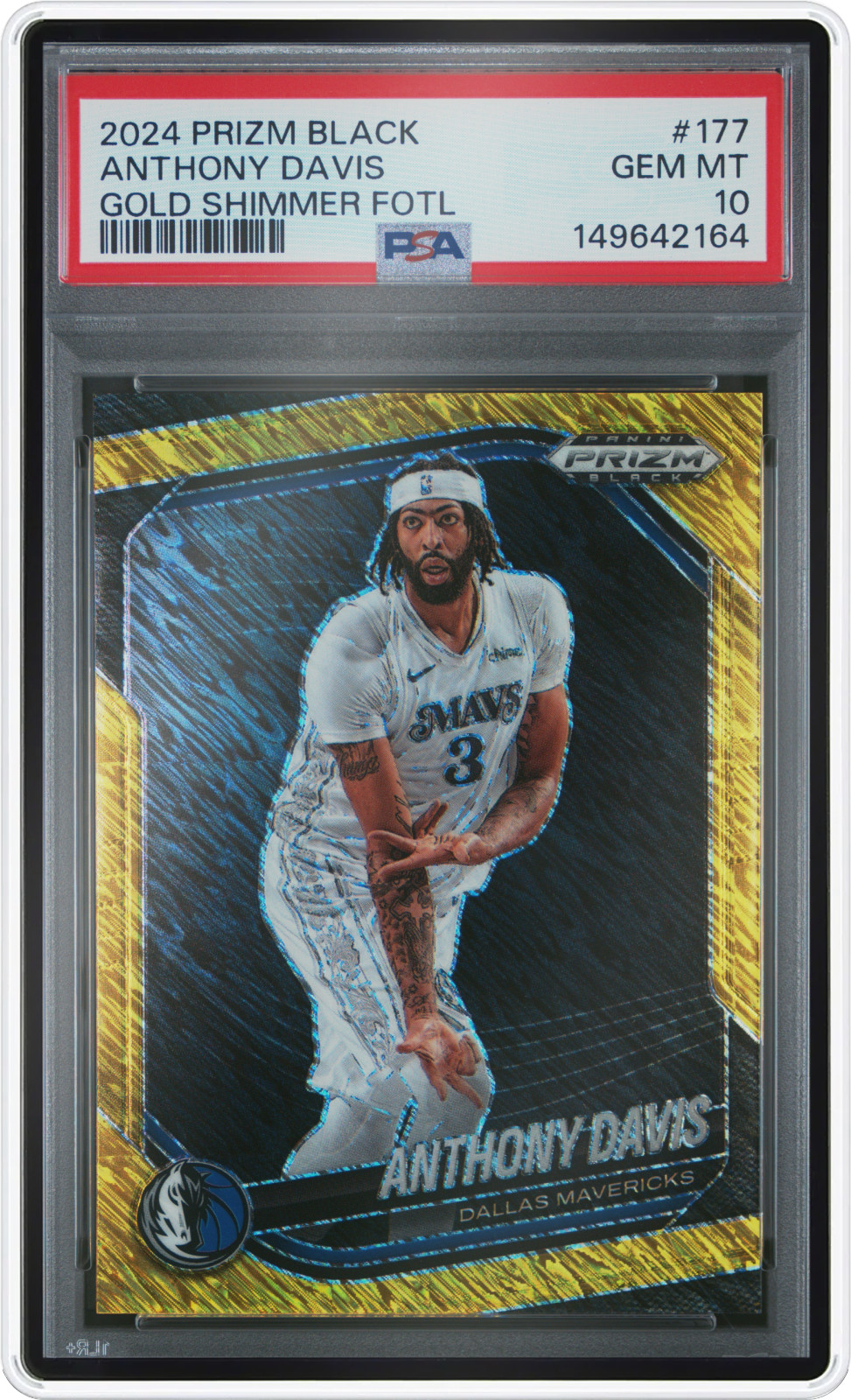 2024 Panini Prizm Black Anthony Davis Gold Shimmer FOTL PSA 10 | Bookend 10/10