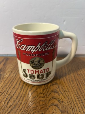 Vintage Campbell s Tomato Soup Coffee Mug Cup Red White Ceramic USA Rare Design