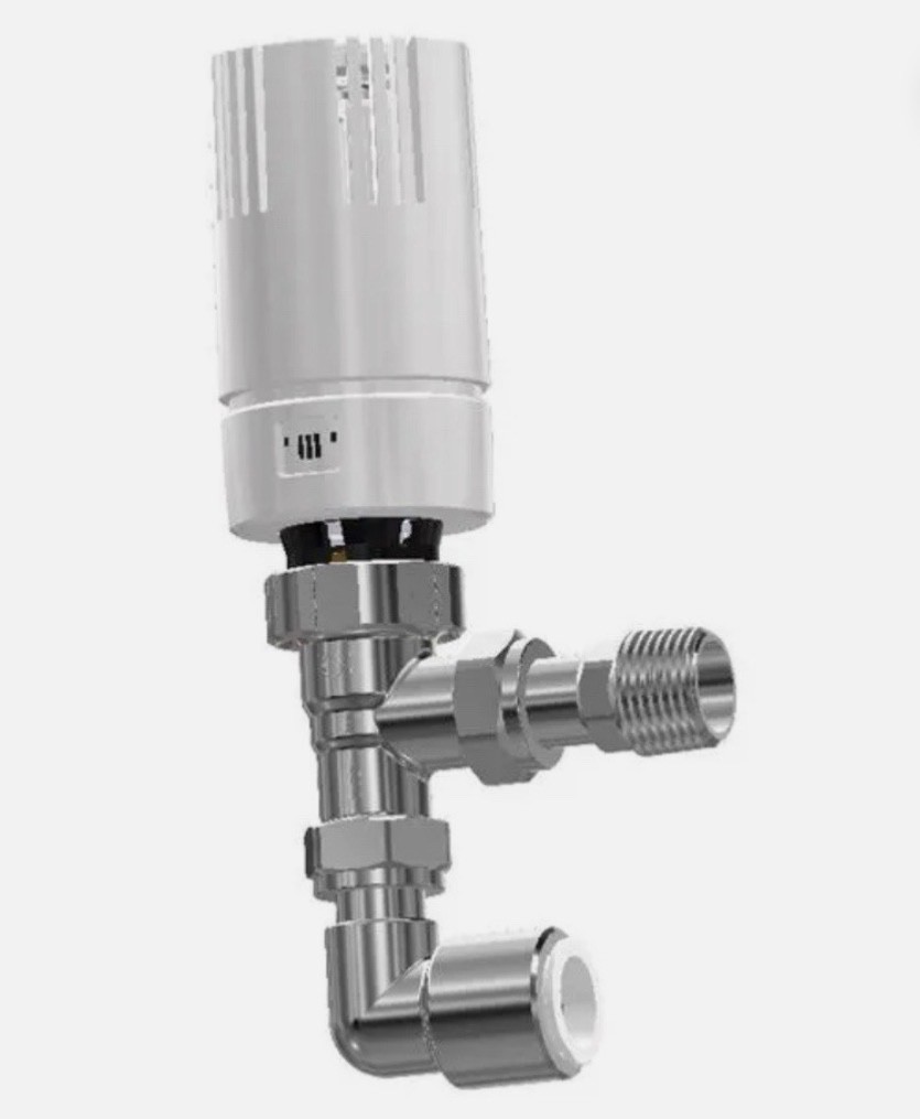Myson TRV 2 Push Fit Angled White Thermostatic Radiator Valve 15mm NEW VAT REG