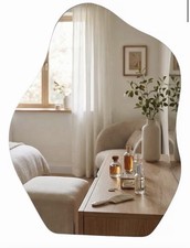 Wall Mirror 60 x 45 cm, Frameless Asymmetrical Bathroom Mirror,Decorative Mirror