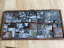 Antique Hamilton Wood Printer Drawer Letterpress Blocks Tray Box 32 X 17 Old