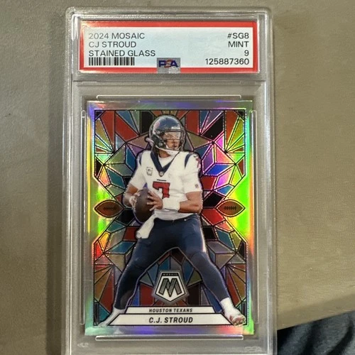 2024 Mosaic CJ Stroud Stained Glass #SG-8 Texans PSA 9