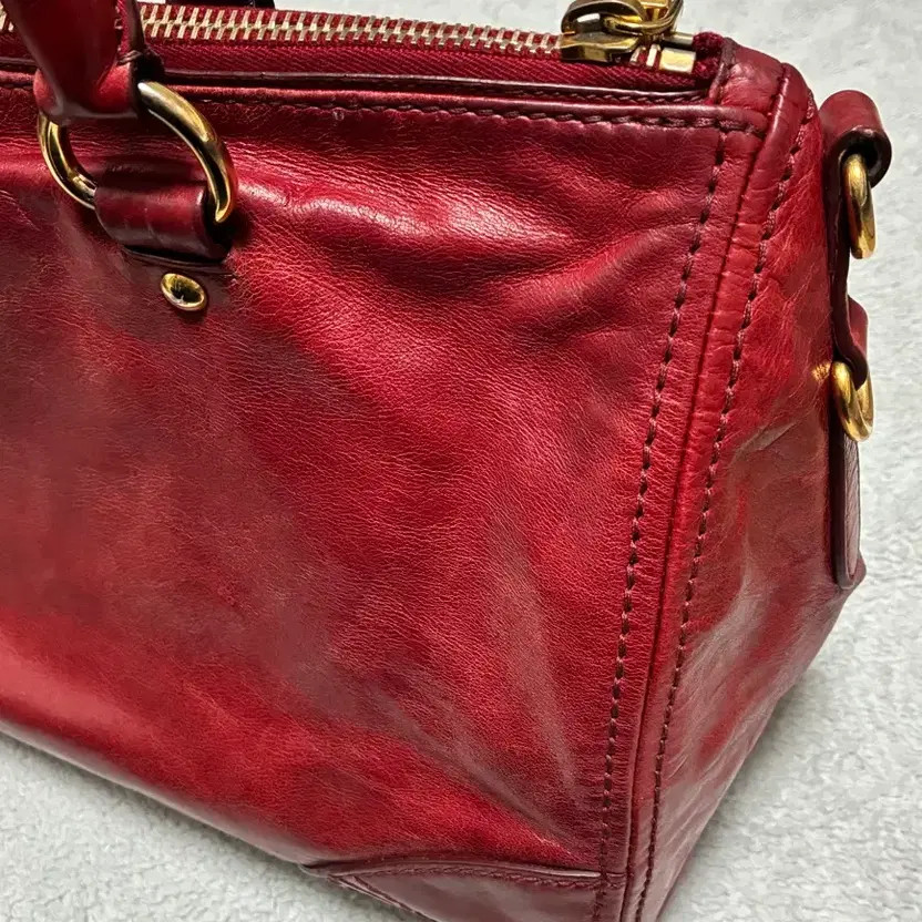 Prada Red Vitello Shine Tote/Shoulder Bag - Lightly Used thumbnail 10