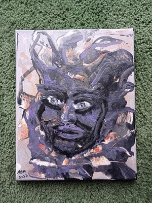 original acrylic painting on canvas ''Witch Doctor'' by A.E.M.
