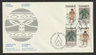 Canada #577a, Subarctic Indians, Block, Official First Day Cover, FDC 1975