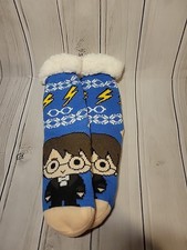 Harry Potter Sherpa Lined Socks Non-Slip Bottom 15" Adult