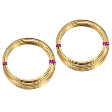 2 Rolls 26Ga/0.4mm 49.21Ft Half Hard Bendable Brass Square Wire, Brass