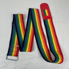 Vintage Rainbow Belt Adjustable Retro 1980s 64 In Name Address Tag Peters Pride