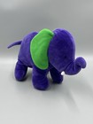 Vintage Purple Elephant W/ Green Ears Plush 12” Stuffed Animal