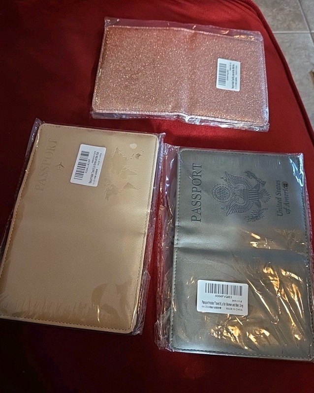 Lot Of 3 New In Package Passport Holder Wallet Cover Protector With Card Slots
