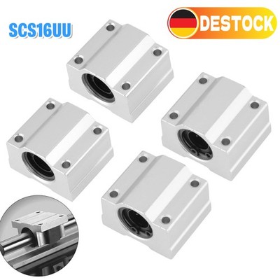 SCS16UU Linearschlitten Set 4X für 16mm Welle Aluminium Linear Unit Silber
