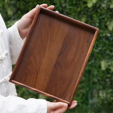 Vassoio da tè in legno di noce con stile giapponese per caffè snack e dessert