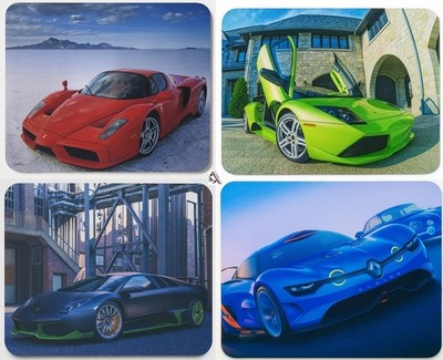Premium Mauspad Maus Pad Mousepad 23x20cm Anti Rutsch Auto Flugzeug Motiv