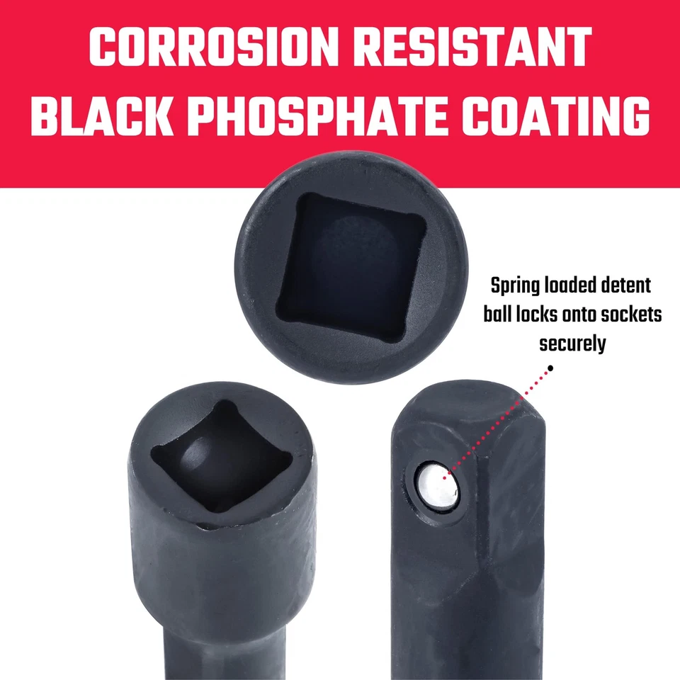 00248A 1/2-Inch-Drive Impact Extension-Bar Set, Impact Socket Extension Made ... - Image 3 of 4