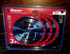 Bauer 3 Pack of Framing 7-1/4" Saw Blade -Non Stick Coated Rim- Item #57093