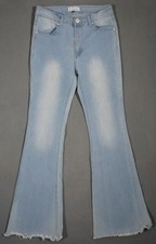 WD05403 AWESOME VINTAGE 1980s THRILL JEANS BIG BELL BOTTOM WOMENS JEANS sz9