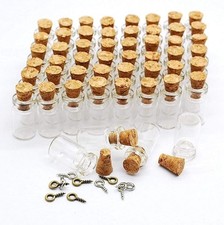 60 Pcs 0.5ml Mini Small Bottles Vials Clear Glass Bottles Tiny Jars with Cork...