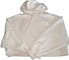 PINK Victoria's Secret Hoodie Womens XXL Tan Fleece Lined Oversized Pullover