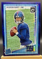 2025 Donruss Optic Jaxson Dart Rated Rookie Purple Shock Giants #273