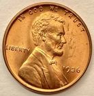 1936p  Uncirculated BU Red RD - Lincoln Wheat Cent - Philadelphia Mint  ~ C154