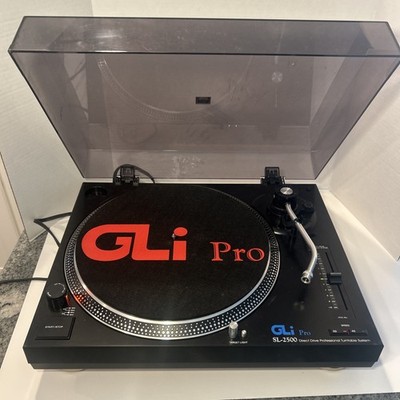 GLI Pro SL-2500 Direct Drive Professional DJ Turntable - High Torque w/ Dust Cov