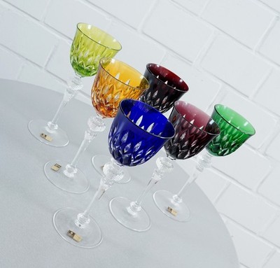 6 edle WMF Crystal Cabinet Bleikristall Römer Weinrömer Wein Gläser Vintage