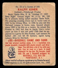 Ralph Kiner Baseball Cards and Autographed Memorabilia Guide 3
