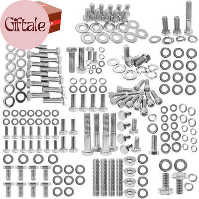 Small Block Engine Hex Bolt Kit Fit for Chevy 265 283 302 305 307 327 350 400; 3