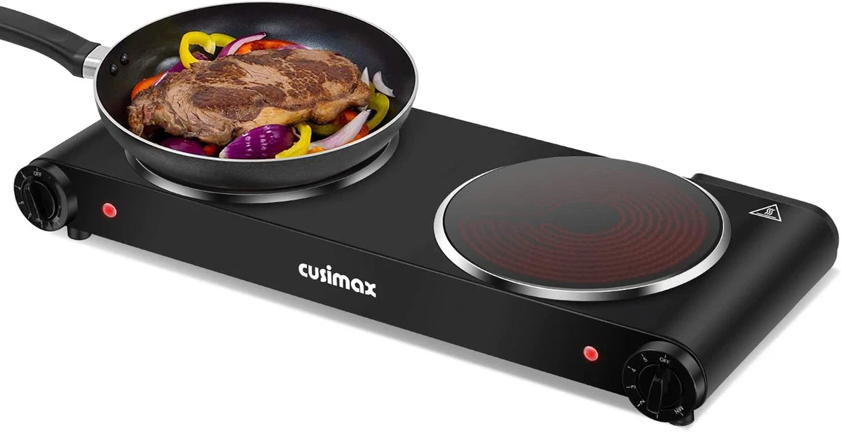 Electric Camping Double Burner Hot Plate Portable Stove Dorm Heating  Cooking | eBay