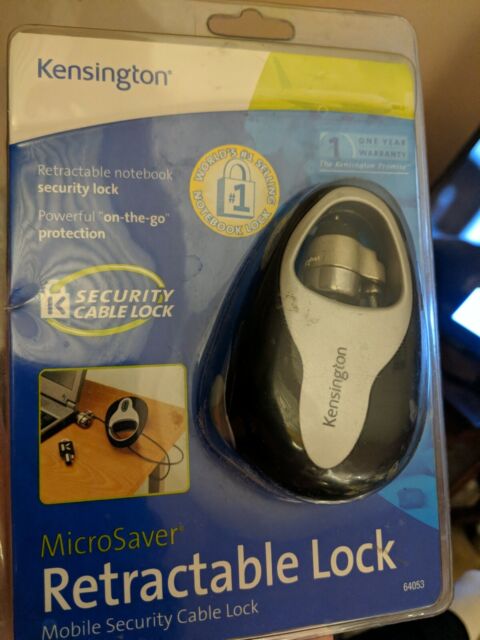 Kensington MicroSaver Retractable Lock 64053 NEW includes 2 keys. Safe. Kensington MicroSaver Retractable Lock 64053 NEW includes 2 keys. Safe.