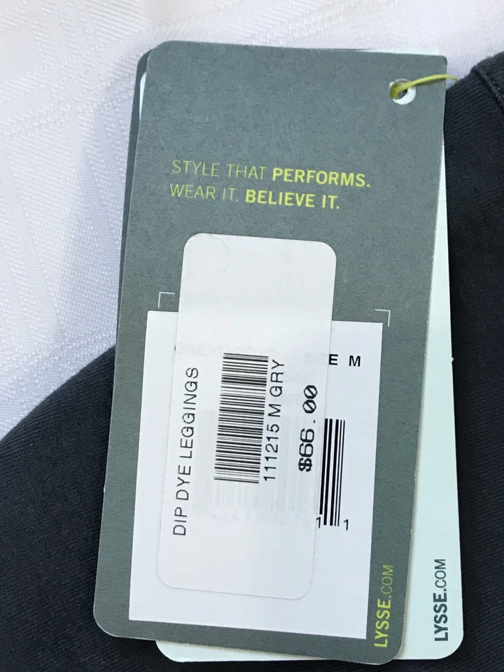 Leggings Lysse Dip Dye NUEVOS para Mujer M Gris Blanco Ombre Capri Mezcla de Algodón Nuevos con Etiquetas Foto 3 de 4