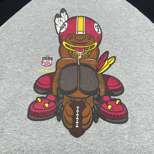 Washington Redskins Men’s Filthy Dripped Get Skins Rare Size Large 3/4 Sleeve - Picture 7 of 12