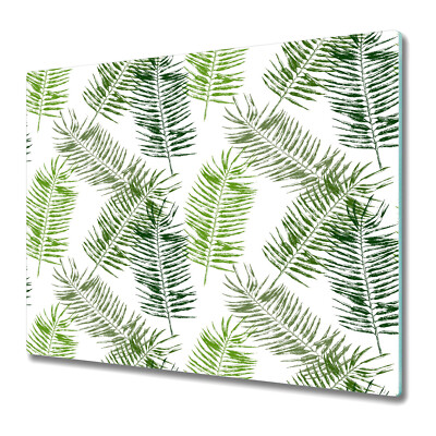 Glass Induction Cover Palms Leafs Exotic Watercolour abstract painting 60x52