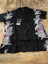 JACK JONES Button Up Floral Shirt Black M
