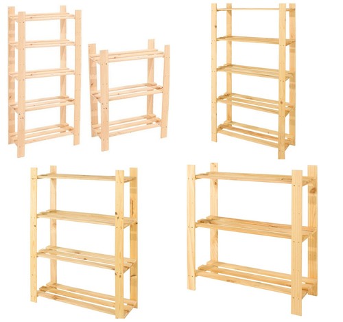 Wooden Storage Shelf Unit 3,4