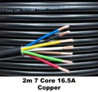 2m 7 Core 16.5A Copper Cable Trailer Tail LED Lighting Wire Caravan 12v 24v 1mm