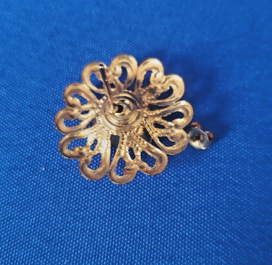 NUEVO CLAIRE's Boutique Pendientes Tono Oro con Naranja Imitación Ámbar Foto 2 de 4