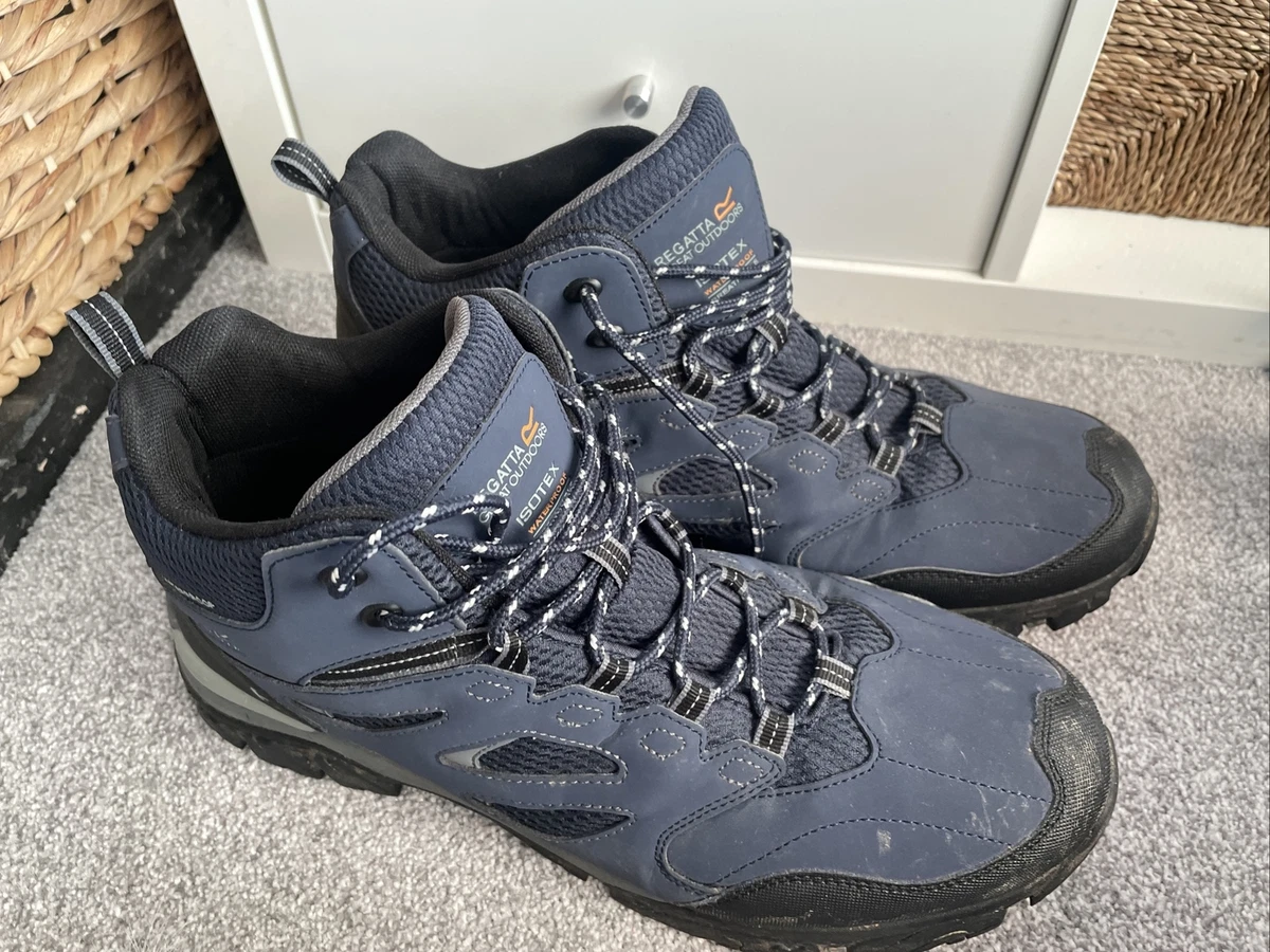REGATTA HOLCOMBE IEP MID MENS BLUE HIKING BOOTS SIZE UK 12 EUR 47