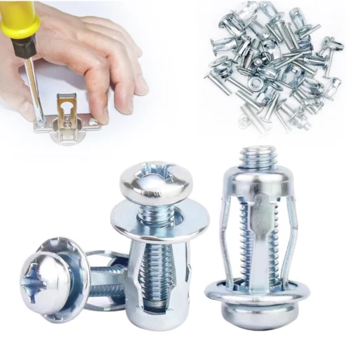 Expansion Screw Petal Nut,Petal Shape Metal Nut with Screws Easy Installation - Picture 1 of 12