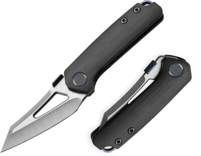 Cavol Denka Linerlock Folding Knife 2.63'' M390 Steel Blade Black Titanium Handle