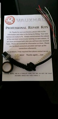 VAUXHALL / OPEL Zafira B Rear Door - Wiring harness Repair kit -COLOUR MATCHED 