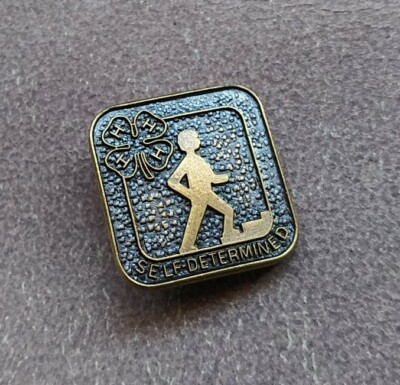 Vintage 4H Self Determined Award Claspback Metal Pin