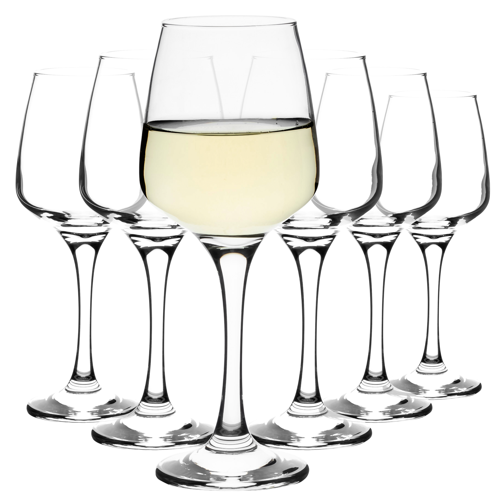 White Wine Glass 330ml Long Stem Premium Finish Homiu Florence Glasses 6 Pack